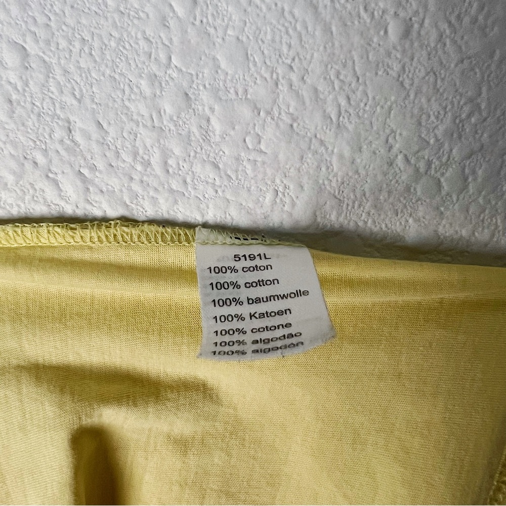 (Sold) Lacoste V Neck Yellow T Shirt Mens Graphic Preppy Statement Fitted Unisex - Picture 6 of 7